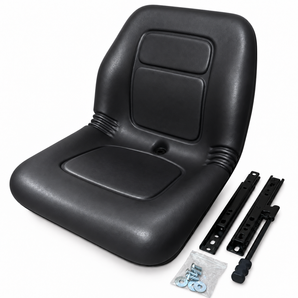 AQS180 Black Mid Back Vinyl Seat Ride On Mower Garden Tractor UTV Quad